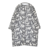 marble sud Nagano Nature ナガノネイチャー アニマル 動物 ワンピース 24SS グレー ホワイト レディース マーブルシュッド【中古】5-0614M♪