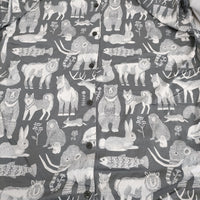 marble sud Nagano Nature ナガノネイチャー アニマル 動物 ワンピース 24SS グレー ホワイト レディース マーブルシュッド【中古】5-0614M♪