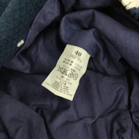 mina perhonen ts2255 cross bird サイズ40 ノーカラージャケット ブルゾン ネイビー ホワイト レディース ミナペルホネン【中古】5-0614M♪