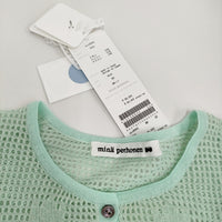 mina perhonen tulip 定価66000円 acs8900 mint 40 クルーネック カーディガン 24SS ライトグリーン レディース ミナペルホネン【中古】5-0614M♪