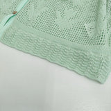 mina perhonen tulip 定価66000円 acs8900 mint 40 クルーネック カーディガン 24SS ライトグリーン レディース ミナペルホネン【中古】5-0614M♪