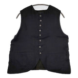 Vlas Blomme Wild Double Gauze 異素材切り替え 定価35200円 ジレ コルトレイクリネン ベスト 濃紺 ブラウン レディース ヴラスブラム【中古】5-0820T∞