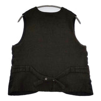 Vlas Blomme Wild Double Gauze 異素材切り替え 定価35200円 ジレ コルトレイクリネン ベスト 濃紺 ブラウン レディース ヴラスブラム【中古】5-0820T∞