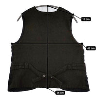 Vlas Blomme Wild Double Gauze 異素材切り替え 定価35200円 ジレ コルトレイクリネン ベスト 濃紺 ブラウン レディース ヴラスブラム【中古】5-0820T∞
