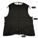 Vlas Blomme Wild Double Gauze 異素材切り替え 定価35200円 ジレ コルトレイクリネン ベスト 濃紺 ブラウン レディース ヴラスブラム【中古】5-0820T∞