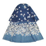 45R/45rpm ボーダーフラワープリントのドレス（インディゴ） 定価90200円 ワンピース 23SS ネイビー レディース フォーティーファイブアールピーエム【中古】5-1201M∞