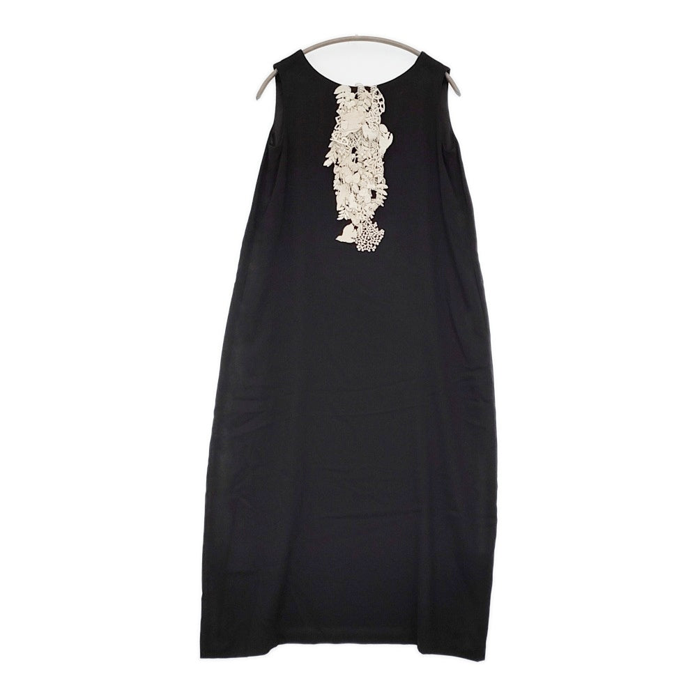 mina perhonen ドレス ノースリーブワンピース レース 黒 mina perhonen forest parade 定価115500円 ABS3972