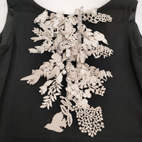 mina perhonen forest parade 定価115500円 ABS3972 ノースリーブ レース ワンピース 23SS ブラック レディース ミナペルホネン【中古】5-0628S♪
