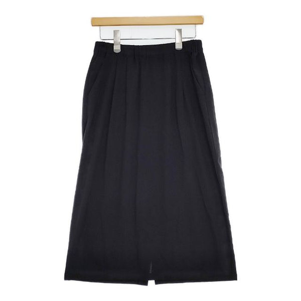 evam eva cotton skirt コットン 定価24200円 日本製　E231T162 ロングスカート 23SS ブラック レディース エヴァムエヴァ【中古】5-0922M∞