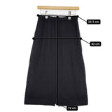 evam eva cotton skirt コットン 定価24200円 日本製　E231T162 ロングスカート 23SS ブラック レディース エヴァムエヴァ【中古】5-0922M∞