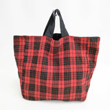 tricot COMME des GARCONS ウール タータンチェック トートバッグ レッド ブラック レディース トリココムデギャルソン【中古】5-1117T◎
