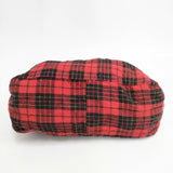 tricot COMME des GARCONS ウール タータンチェック トートバッグ レッド ブラック レディース トリココムデギャルソン【中古】5-1117T◎