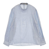 URBAN RESEARCH DOORS DR46-23E102 ピンタックフリルスタンドカラー ブラウス シャツ 24AW ブルー レディース アーバンリサーチドアーズ【中古】5-1201M∞