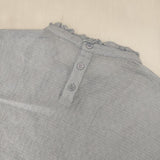 URBAN RESEARCH DOORS DR46-23E102 ピンタックフリルスタンドカラー ブラウス シャツ 24AW ブルー レディース アーバンリサーチドアーズ【中古】5-1201M∞