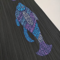 PLEATS PLEASE ISSEY MIYAKE フィッシュプリント プリーツスカート PP33-JG635 ロング ブラック レディース プリーツプリーズ【中古】5-0614M♪