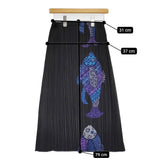 PLEATS PLEASE ISSEY MIYAKE フィッシュプリント プリーツスカート PP33-JG635 ロング ブラック レディース プリーツプリーズ【中古】5-0614M♪
