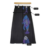 PLEATS PLEASE ISSEY MIYAKE フィッシュプリント プリーツスカート PP33-JG635 ロング ブラック レディース プリーツプリーズ【中古】5-0614M♪