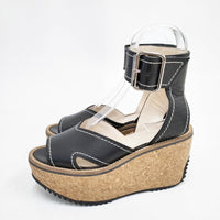 Vivienne Westwood ロッキンホース スレイブ コルク サイズ36 サンダル ブラック レディース ヴィヴィアンウエストウッド【中古】5-0809S◎
