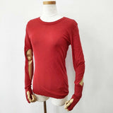 INSCRIRE 123ss-cut8 CSM OPEN Sleeve Tee 長袖Ｔシャツ カットソー ロンＴ レッド レディース アンスクリア【中古】5-0824M∞