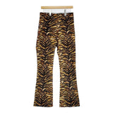 ACNE STUDIOS タイガー トラ柄 アニマル柄 センタープレスフレア パンツ ブラウン ベージュ レディース アクネストゥディオズ【中古】5-1023T∞
