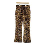 ACNE STUDIOS タイガー トラ柄 アニマル柄 センタープレスフレア パンツ ブラウン ベージュ レディース アクネストゥディオズ【中古】5-1023T∞