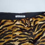 ACNE STUDIOS タイガー トラ柄 アニマル柄 センタープレスフレア パンツ ブラウン ベージュ レディース アクネストゥディオズ【中古】5-1023T∞