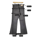 L'Appartement/Deuxieme Classe KURO別注 70s Flare Denim ダメージ加工 フレア デニムパンツ ブラック レディース アパルトモン【中古】5-0614G♪