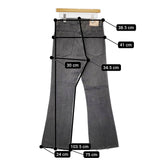 L'Appartement/Deuxieme Classe KURO別注 70s Flare Denim ダメージ加工 フレア デニムパンツ ブラック レディース アパルトモン【中古】5-0614G♪