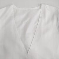 CITYSHOP SATIN KAFTAN DRESS 定価20900円 サイズ38 サテン Vネック ワンピース 24SS ホワイト レディース シティショップ【中古】5-0628M♪