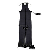 HOLIDAY SLIM FLARE DENIM OVER-ALL 定価36300円 デニムサロペット オーバーオール ブラック レディース ホリデイ【中古】5-1022M∞