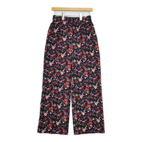 leur logette 花柄 フラワープリント パンツ ブラック マルチカラー レディース ルール ロジェット/ルル ロジェッタ【中古】5-0816M∞