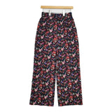 leur logette 花柄 フラワープリント パンツ ブラック マルチカラー レディース ルール ロジェット/ルル ロジェッタ【中古】5-0816M∞