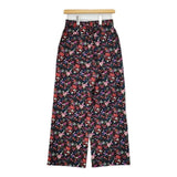 leur logette 花柄 フラワープリント パンツ ブラック マルチカラー レディース ルール ロジェット/ルル ロジェッタ【中古】5-0816M∞