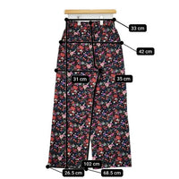 leur logette 花柄 フラワープリント パンツ ブラック マルチカラー レディース ルール ロジェット/ルル ロジェッタ【中古】5-0816M∞