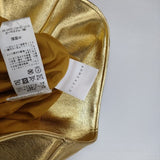 CITYSHOP FAUX LEATHER H/W スカート 合皮 フェイクレザー 定価19800円 ロングスカート 23AW ゴールド レディース シティショップ【中古】5-1023T∞