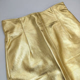 CITYSHOP FAUX LEATHER H/W スカート 合皮 フェイクレザー 定価19800円 ロングスカート 23AW ゴールド レディース シティショップ【中古】5-1023T∞