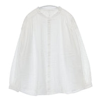 prit ジャガード コットン 製品洗い ブラウス シャツ ホワイト レディース プリット【中古】5-0816M∞