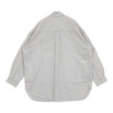 BEAMS BOY オックスフォードストライプボタンダウンシャツ ビッグシルエット 長袖シャツ ホワイト グレー レディース ビームスボーイ【中古】5-1022M∞