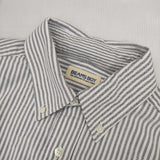 BEAMS BOY オックスフォードストライプボタンダウンシャツ ビッグシルエット 長袖シャツ ホワイト グレー レディース ビームスボーイ【中古】5-1022M∞