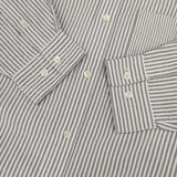 BEAMS BOY オックスフォードストライプボタンダウンシャツ ビッグシルエット 長袖シャツ ホワイト グレー レディース ビームスボーイ【中古】5-1022M∞