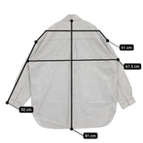 BEAMS BOY オックスフォードストライプボタンダウンシャツ ビッグシルエット 長袖シャツ ホワイト グレー レディース ビームスボーイ【中古】5-1022M∞