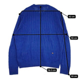 45R/45rpm 超ガーゼケーブルストレッチの908オンザビーチクルー 定価27500円 セーター ニット ブルー レディース フォーティーファイブアールピーエム【中古】5-1022M∞