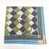 45R/45rpm フロートのポコアーガイルビッグ風呂敷 大判 定価39600円 ストール グリーン ベージュ レディース フォーティーファイブアールピーエム【中古】5-1127T◎