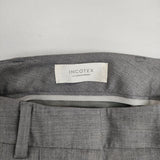 INCOTEX ウール クロップド スラックス センターシーム パンツ グレー レディース インコテックス【中古】5-1023T∞