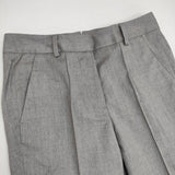 INCOTEX ウール クロップド スラックス センターシーム パンツ グレー レディース インコテックス【中古】5-1023T∞