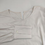 PLAIN PEOPLE ベールローンギャザーチュニック 定価29700円 ブラウス シャツ ベージュ レディース プレインピープル【中古】5-0816M∞