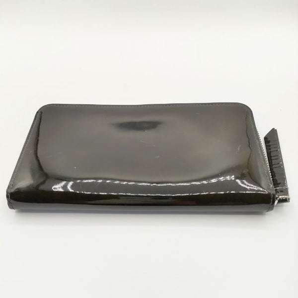 MARGARET HOWELL エナメル ロングウォレット ラウンドファスナー 長財布 ダークグリーン レディース マーガレットハウエル【中古】5-0813G∞