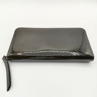 MARGARET HOWELL エナメル ロングウォレット ラウンドファスナー 長財布 ダークグリーン レディース マーガレットハウエル【中古】5-0813G∞