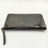 MARGARET HOWELL エナメル ロングウォレット ラウンドファスナー 長財布 ダークグリーン レディース マーガレットハウエル【中古】5-0813G∞