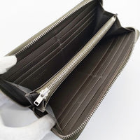 MARGARET HOWELL エナメル ロングウォレット ラウンドファスナー 長財布 ダークグリーン レディース マーガレットハウエル【中古】5-0813G∞